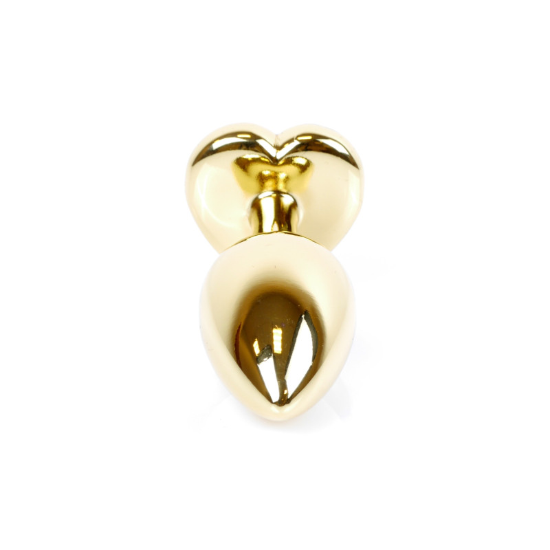 Анальна пробка B - Series HeavyFun Heart Jewellery Gold Plug, діаметр 2,7 см, довжина 7 см, Black