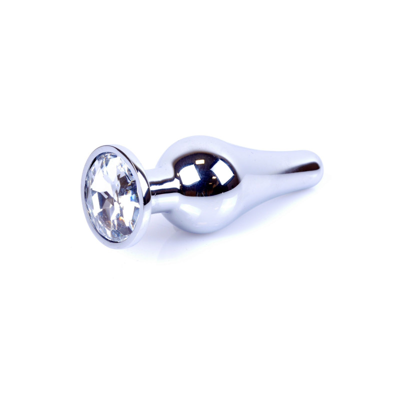 Анальная пробка B - Series HeavyFun Long Jewellery Silver Plug, диаметр 3 см, длина 9,5 см, Clear