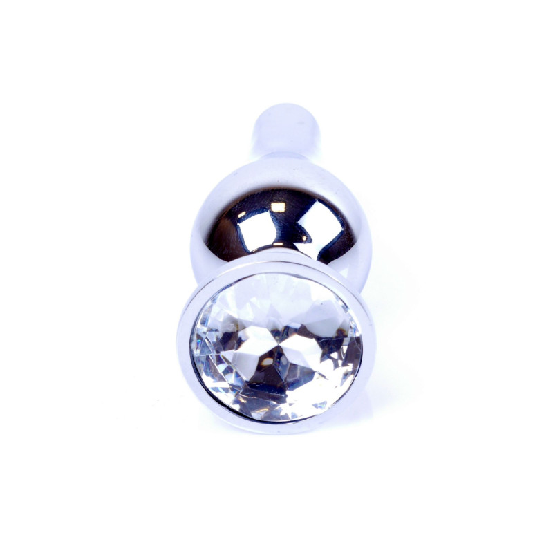 Анальная пробка B - Series HeavyFun Long Jewellery Silver Plug, диаметр 3 см, длина 9,5 см, Clear