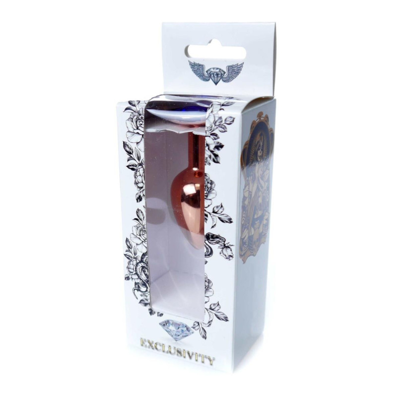 Анальна пробка B - Series HeavyFun Classic Jewellery Red Gold Plug, діаметр 2,7 см, довжина 7 см, Dark Blue