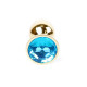 Анальна пробка B - Series HeavyFun Classic Jewellery Gold Plug, діаметр 2,7 см, довжина 7 см, Blue