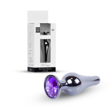 Анальна пробка B - Series HeavyFun Long Jewellery Dark Silver Plug, діаметр 3 см, довжина 9,5 см, Purple