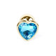 Анальна пробка B - Series HeavyFun Heart Jewellery Gold Plug, діаметр 2,7 см, довжина 7 см, Blue
