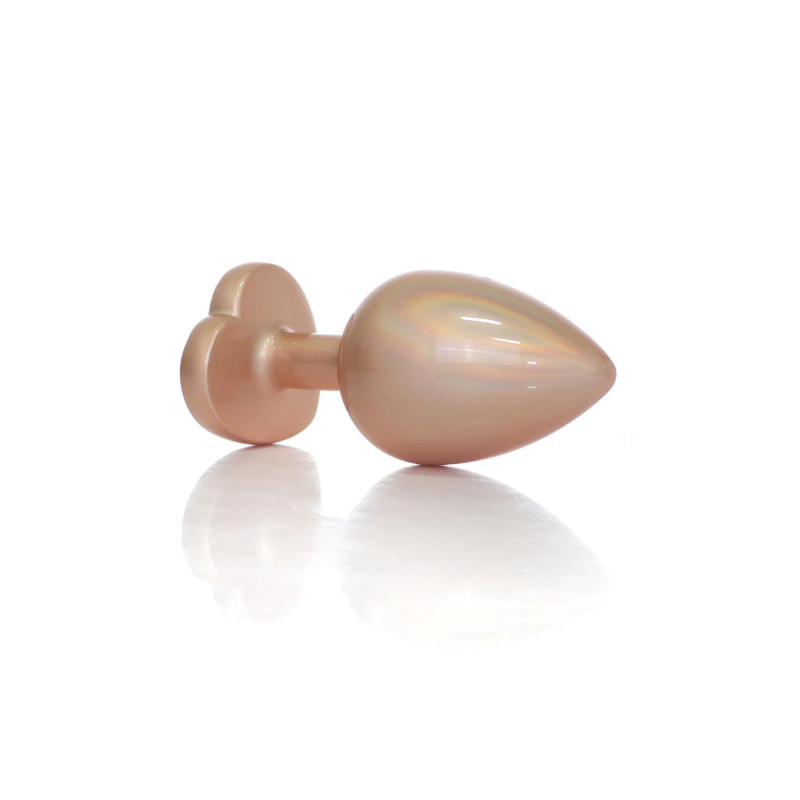 Анальная пробка B - Series HeavyFun Pearl Heart Jewellery Gold Plug Clear L
