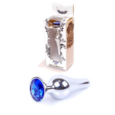 Анальная пробка B - Series HeavyFun Long Jewellery Silver Plug, диаметр 3 см, длина 9,5 см, Dark Blue