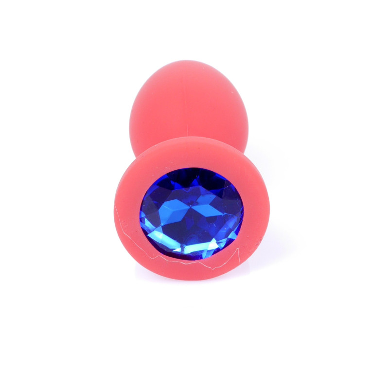 Анальная пробка B - Series HeavyFun Classic Jewellery Silicone Red Plug, диаметр 2,7 см, длина 7 см, Dark Blue