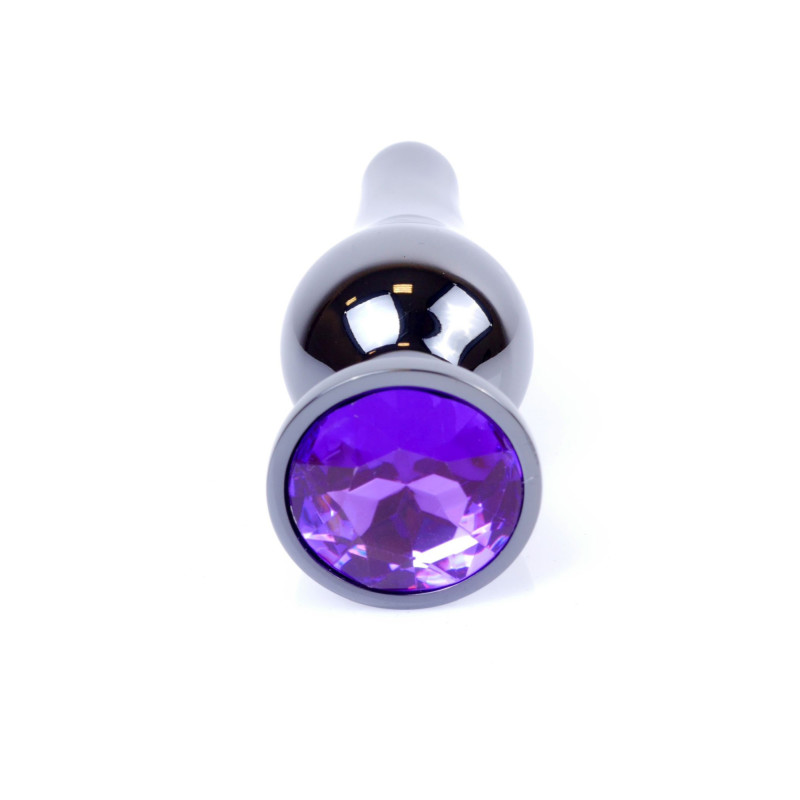 Анальная пробка B - Series HeavyFun Long Jewellery Dark Silver Plug, диаметр 3 см, длина 9,5 см, Purple