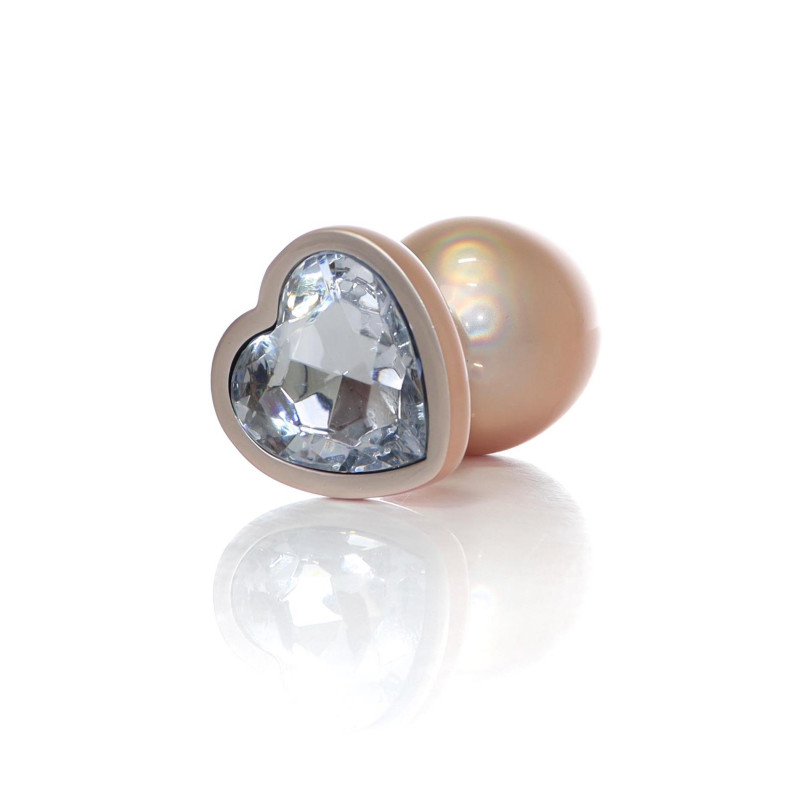 Анальная пробка B - Series HeavyFun Pearl Heart Jewellery Gold Plug Clear L