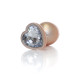 Анальная пробка B - Series HeavyFun Pearl Heart Jewellery Gold Plug Clear L