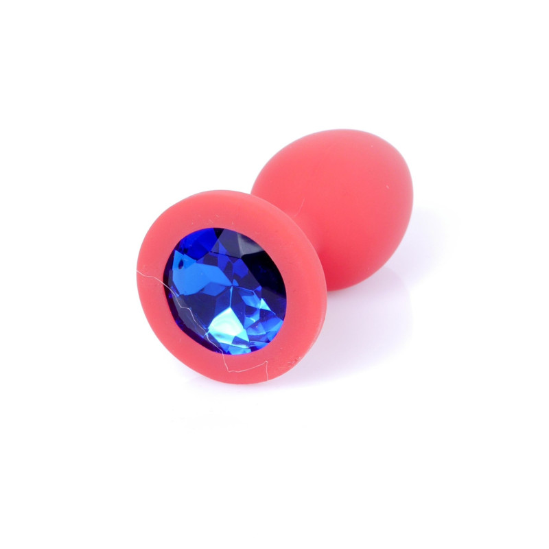 Анальная пробка B - Series HeavyFun Classic Jewellery Silicone Red Plug, диаметр 2,7 см, длина 7 см, Dark Blue