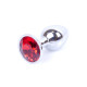 Анальна пробка B - Series HeavyFun Classic Jewellery Silver Plug, діаметр 2,7 см, довжина 7 см, Red