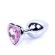 Анальная пробка B - Series HeavyFun Heart Jewellery Silver Plug, диаметр 2,7 см, длина 7 см, Pink