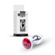 Анальна пробка B - Series HeavyFun Classic Jewellery Silver Plug, діаметр 2,7 см, довжина 7 см, Red