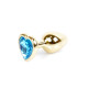 Анальна пробка B - Series HeavyFun Heart Jewellery Gold Plug, діаметр 2,7 см, довжина 7 см, Blue