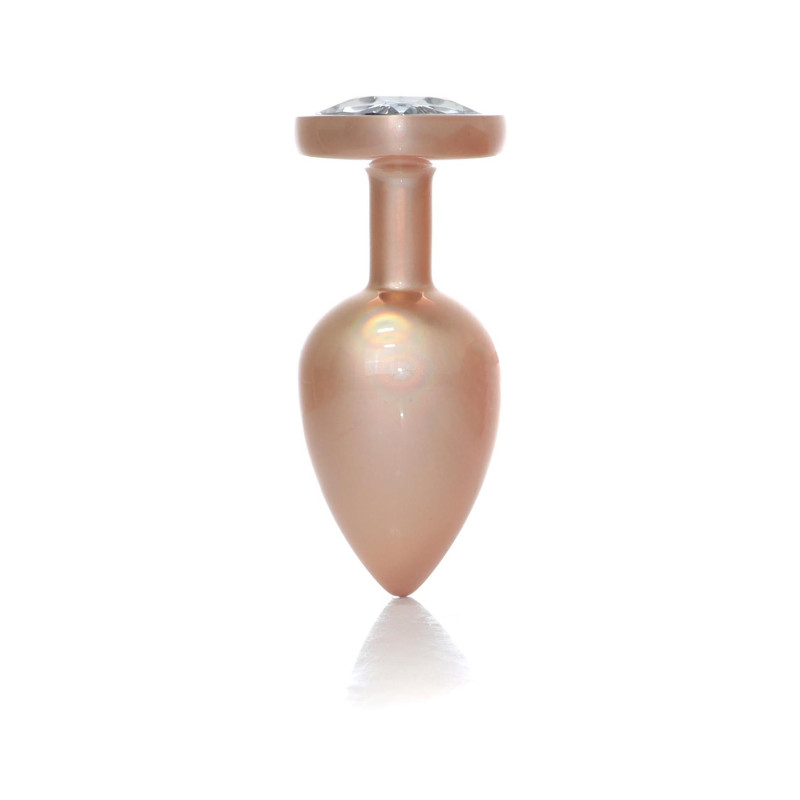 Анальная пробка B - Series HeavyFun Pearl Heart Jewellery Gold Plug Clear L
