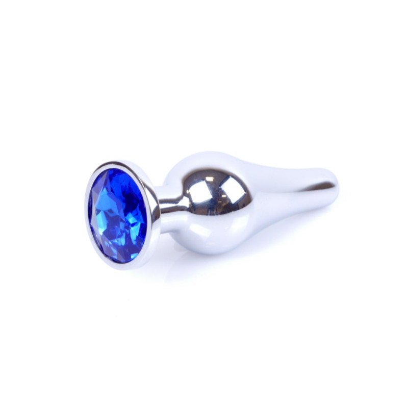 Анальна пробка B - Series HeavyFun Long Jewellery Silver Plug, діаметр 3 см, довжина 9,5 см, Dark Blue