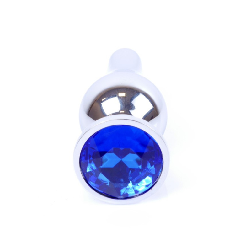 Анальна пробка B - Series HeavyFun Long Jewellery Silver Plug, діаметр 3 см, довжина 9,5 см, Dark Blue