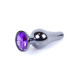 Анальная пробка B - Series HeavyFun Long Jewellery Dark Silver Plug, диаметр 3 см, длина 9,5 см, Purple