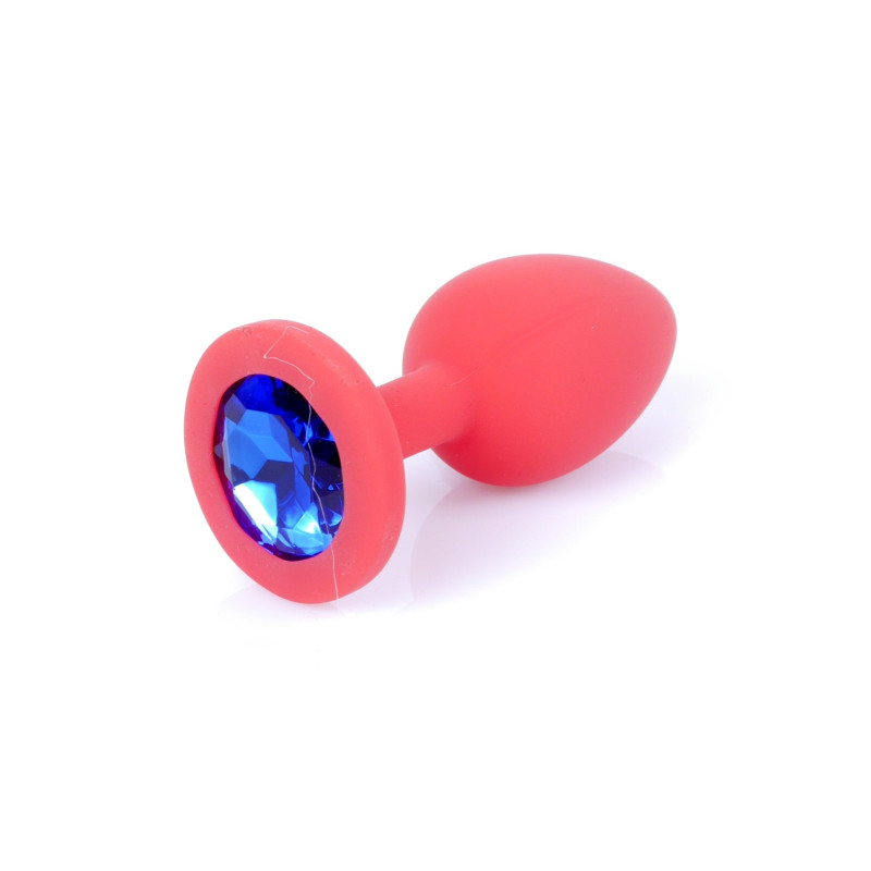Анальная пробка B - Series HeavyFun Classic Jewellery Silicone Red Plug, диаметр 2,7 см, длина 7 см, Dark Blue