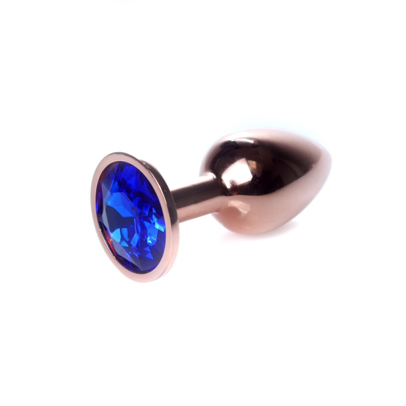Анальна пробка B - Series HeavyFun Classic Jewellery Red Gold Plug, діаметр 2,7 см, довжина 7 см, Dark Blue