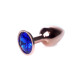 Анальна пробка B - Series HeavyFun Classic Jewellery Red Gold Plug, діаметр 2,7 см, довжина 7 см, Dark Blue
