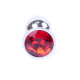 Анальна пробка B - Series HeavyFun Classic Jewellery Silver Plug, діаметр 2,7 см, довжина 7 см, Red