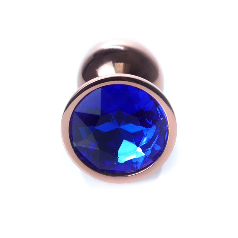 Анальна пробка B - Series HeavyFun Classic Jewellery Red Gold Plug, діаметр 2,7 см, довжина 7 см, Dark Blue