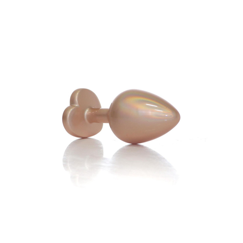 Анальная пробка B - Series HeavyFun Pearl Heart Jewellery Gold Plug Clear M