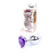 Анальна пробка B - Series HeavyFun Heart Jewellery Silver Plug, діаметр 2,7 см, довжина 7 см, Purple