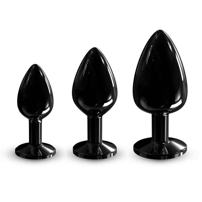Металлическая анальная пробка с кристаллом Dorcel Diamond Plug Black L
