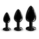 Металлическая анальная пробка с кристаллом Dorcel Diamond Plug Black L