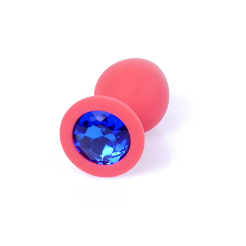 Анальная пробка B - Series HeavyFun Classic Jewellery Silicone Red Plug, диаметр 3,5 см, длина 8 см, Dark Blue