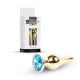 Анальная пробка B – Series HeavyFun Long Jewellery Gold Plug, диаметр 3 см, длина 9,5 см, Blue
