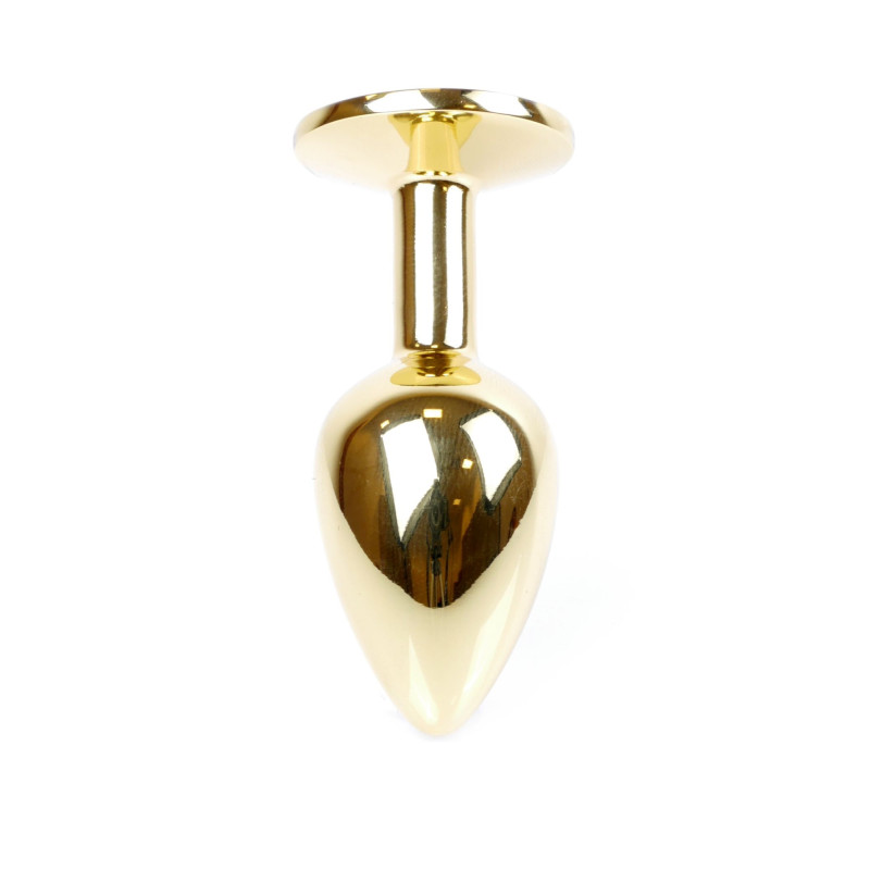 Анальна пробка B - Series HeavyFun Classic Jewellery Gold Plug, діаметр 2,7 см, довжина 7 см, Clear