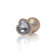 Анальная пробка B - Series HeavyFun Pearl Heart Jewellery Gold Plug Clear M