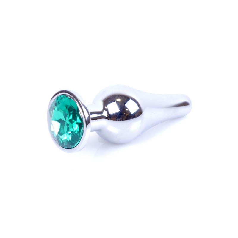 Анальна пробка B - Series HeavyFun Long Jewellery Silver Plug, діаметр 3 см, довжина 9,5 см, Green