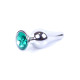 Анальна пробка B - Series HeavyFun Long Jewellery Silver Plug, діаметр 3 см, довжина 9,5 см, Green