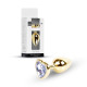 Анальна пробка B - Series HeavyFun Heart Jewellery Gold Plug, діаметр 2,7 см, довжина 7 см, Clear