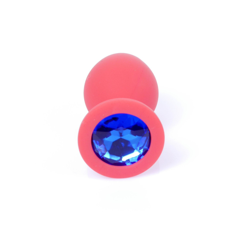 Анальная пробка B - Series HeavyFun Classic Jewellery Silicone Red Plug, диаметр 3,5 см, длина 8 см, Dark Blue