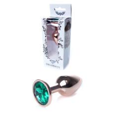 Анальная пробка B – Series HeavyFun Classic Jewellery Red Gold Plug, диаметр 2,7 см, длина 7 см, Green