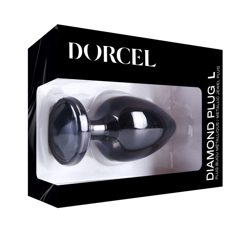 Металлическая анальная пробка с кристаллом Dorcel Diamond Plug Black L