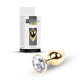 Анальна пробка B - Series HeavyFun Classic Jewellery Gold Plug, діаметр 2,7 см, довжина 7 см, Clear