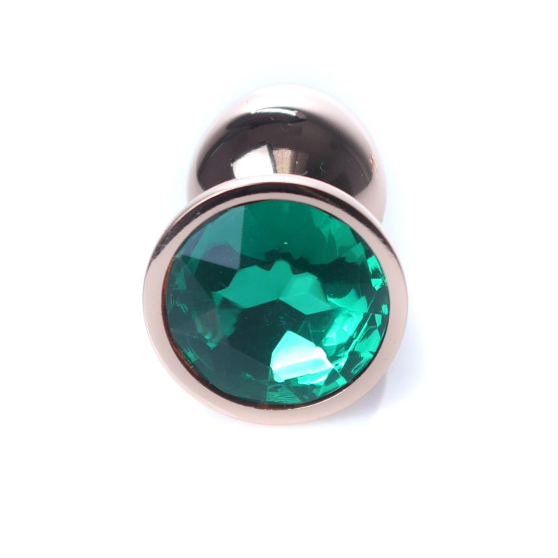 Анальна пробка B - Series HeavyFun Classic Jewellery Red Gold Plug, діаметр 2,7 см, довжина 7 см, Green