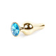 Анальная пробка B – Series HeavyFun Long Jewellery Gold Plug, диаметр 3 см, длина 9,5 см, Blue