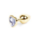 Анальна пробка B - Series HeavyFun Heart Jewellery Gold Plug, діаметр 2,7 см, довжина 7 см, Clear