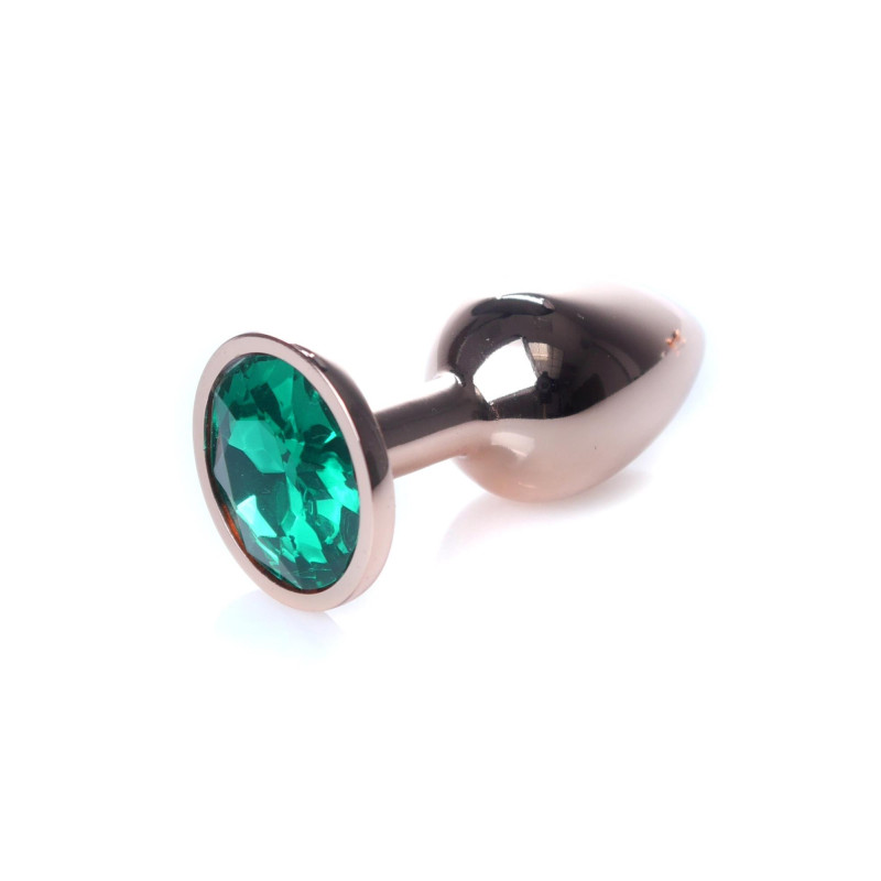 Анальна пробка B - Series HeavyFun Classic Jewellery Red Gold Plug, діаметр 2,7 см, довжина 7 см, Green