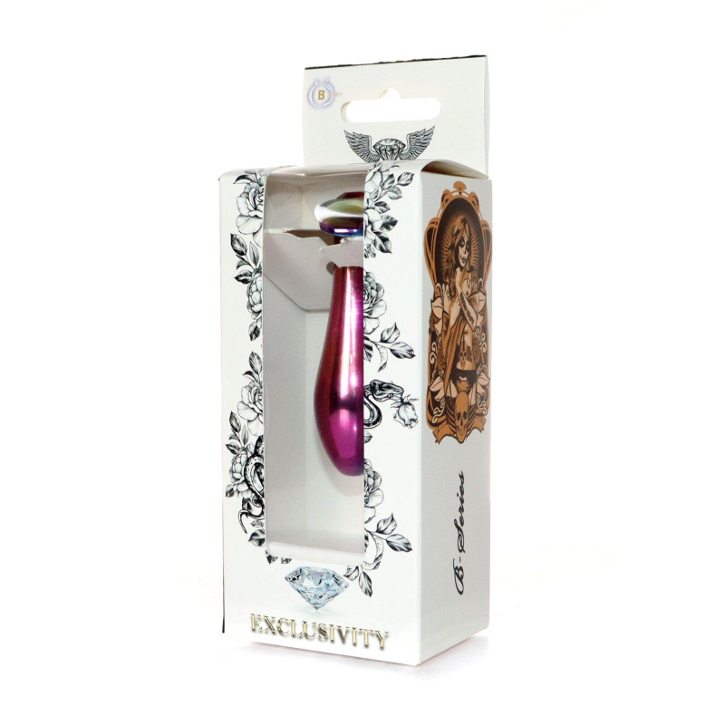 Анальна пробка B - Series HeavyFun Bullet Jewellery Multicolour Plug, діаметр 2 см, довжина 7,7 см, Red