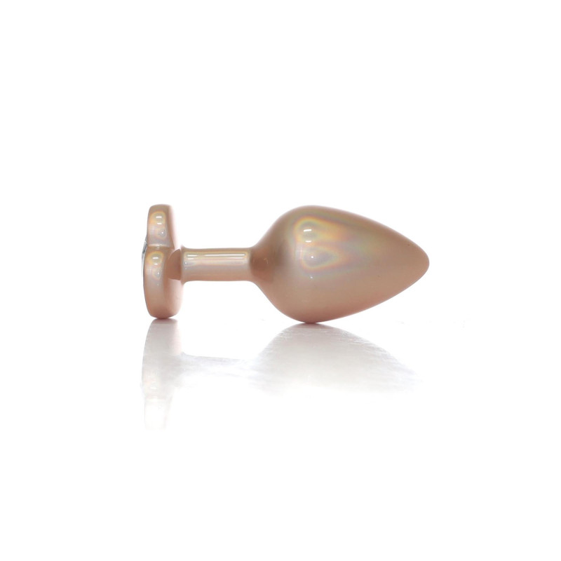 Анальная пробка B - Series HeavyFun Pearl Heart Jewellery Gold Plug Clear M