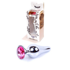 Анальная пробка B - Series HeavyFun Long Jewellery Silver Plug, диаметр 3 см, длина 9,5 см, Pink