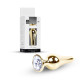 Анальная пробка B - Series HeavyFun Long Jewellery Gold Plug, диаметр 3 см, длина 9,5 см, Clear